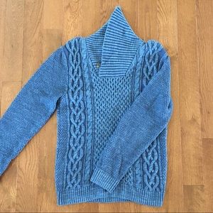 H&M Boys Blue Shawl Collar Button Sweater Sz. 14Y